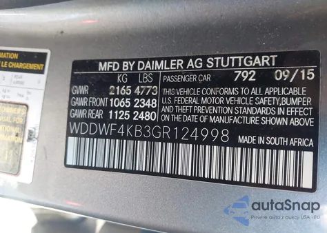 2016 Mercedes-Benz C 300 4Matic from USA, damaged, VIN WDDWF4KB3GR124998